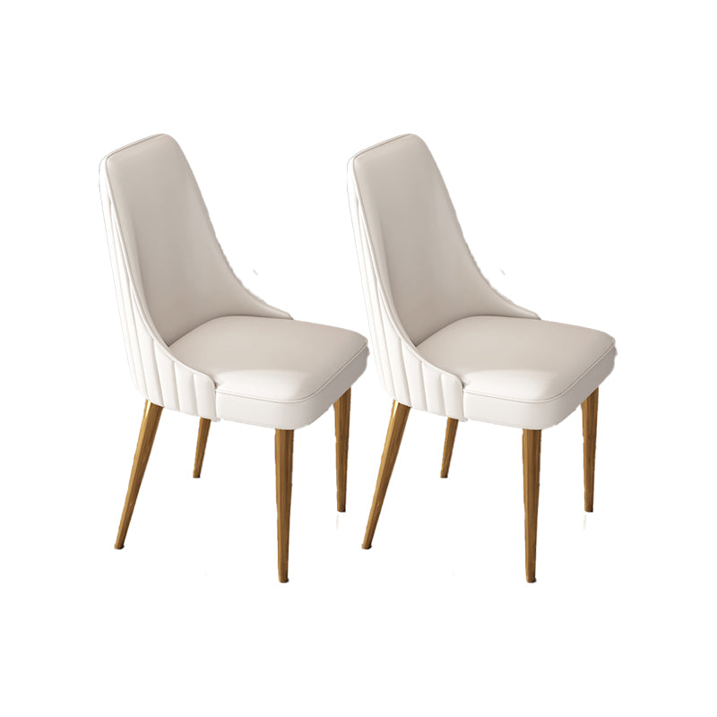 Glam Style Dining Chair Leather Parsons Dining Chair for Home