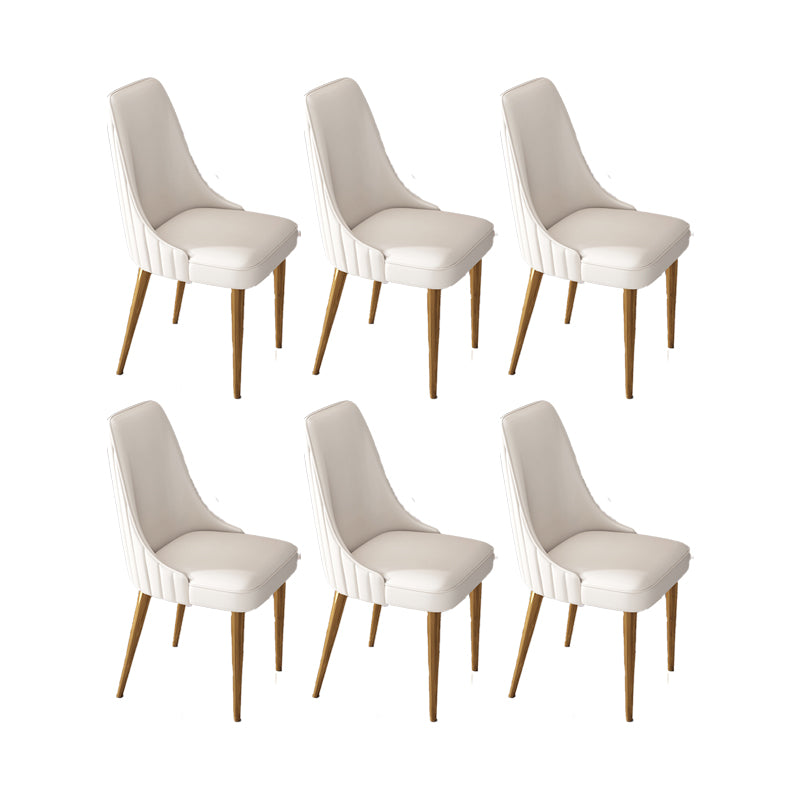Glam Style Dining Chair Leather Parsons Dining Chair for Home