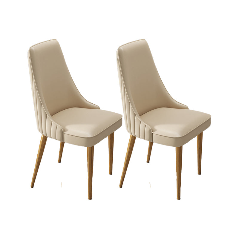 Glam Style Dining Chair Leather Parsons Dining Chair for Home