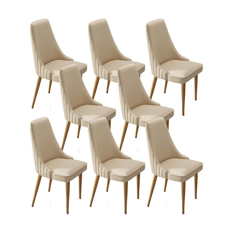 Glam Style Dining Chair Leather Parsons Dining Chair for Home