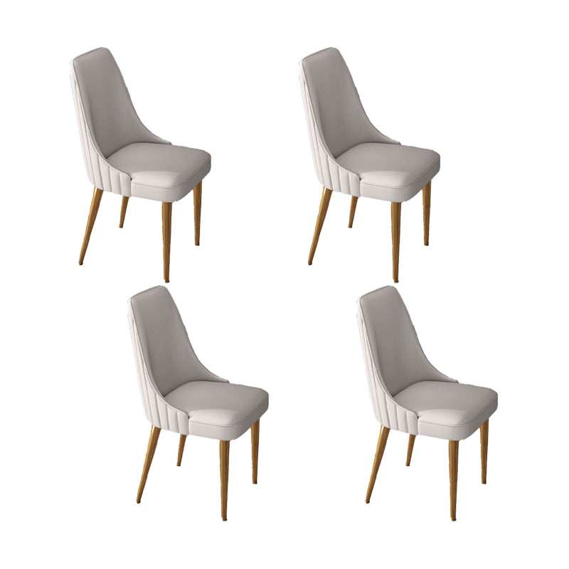 Glam Style Dining Chair Leather Parsons Dining Chair for Home