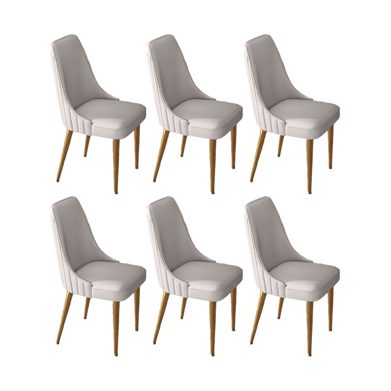 Glam Style Dining Chair Leather Parsons Dining Chair for Home