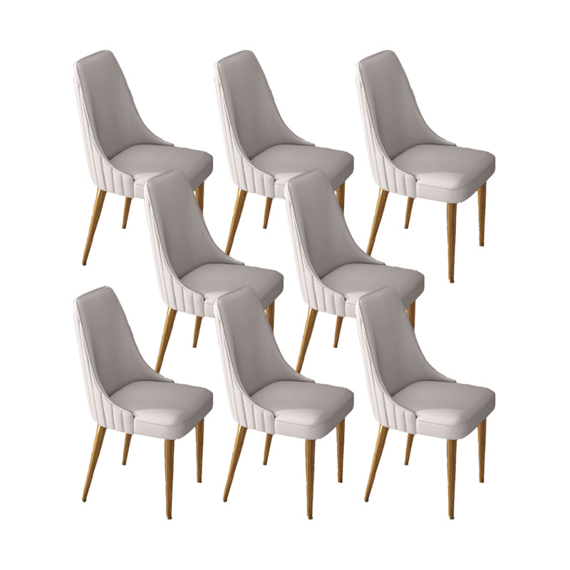 Glam Style Dining Chair Leather Parsons Dining Chair for Home