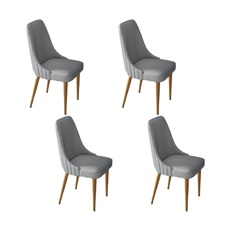 Glam Style Dining Chair Leather Parsons Dining Chair for Home