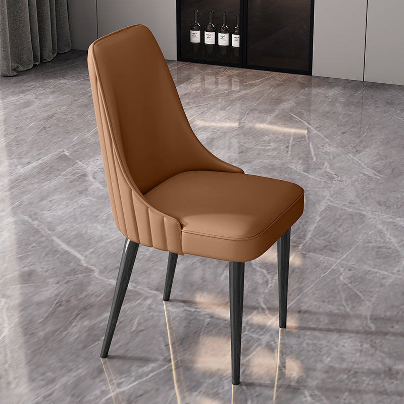 Glam Style Dining Chair Leather Parsons Dining Chair for Home