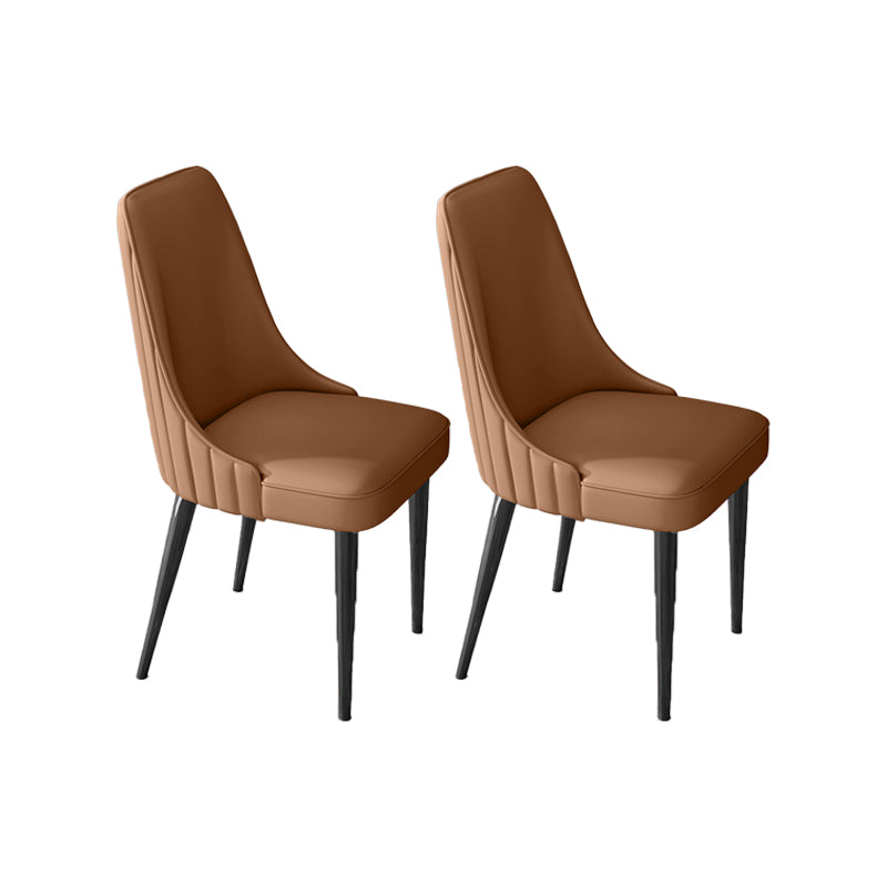 Glam Style Dining Chair Leather Parsons Dining Chair for Home