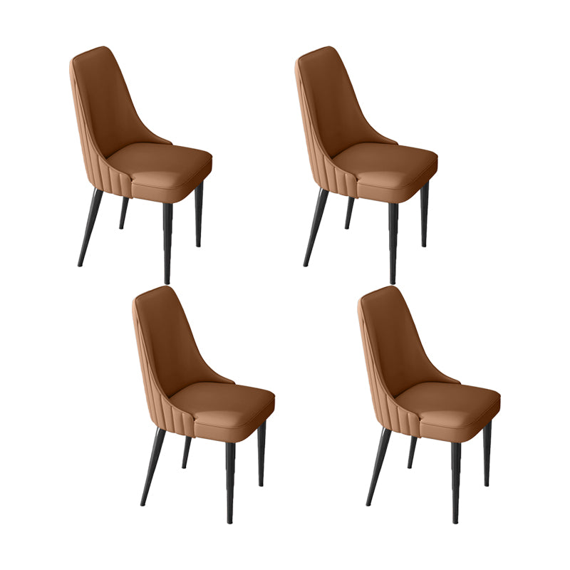 Glam Style Dining Chair Leather Parsons Dining Chair for Home