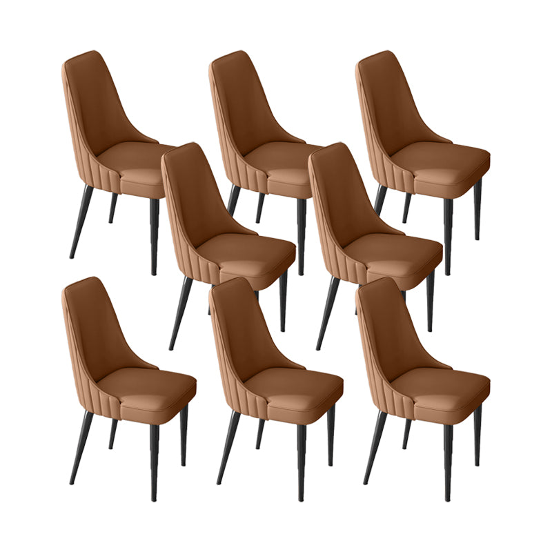 Glam Style Dining Chair Leather Parsons Dining Chair for Home