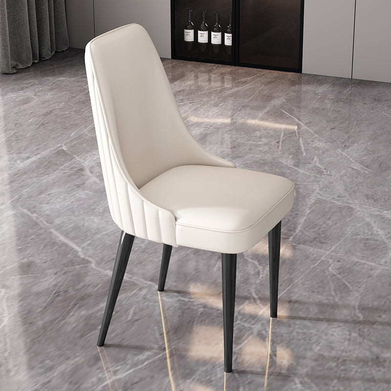 Glam Style Dining Chair Leather Parsons Dining Chair for Home
