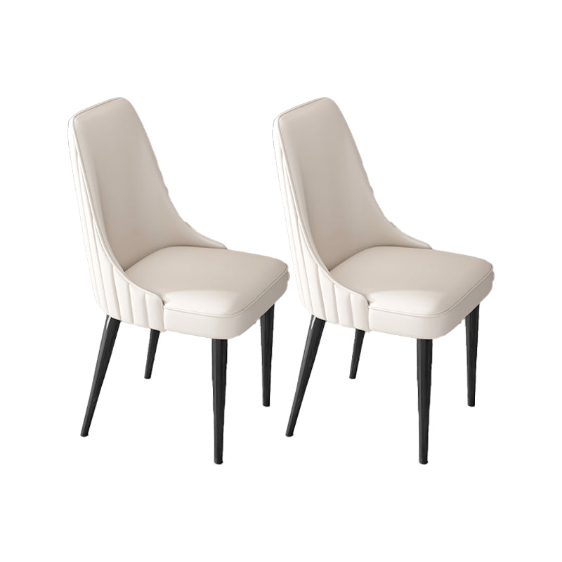 Glam Style Dining Chair Leather Parsons Dining Chair for Home