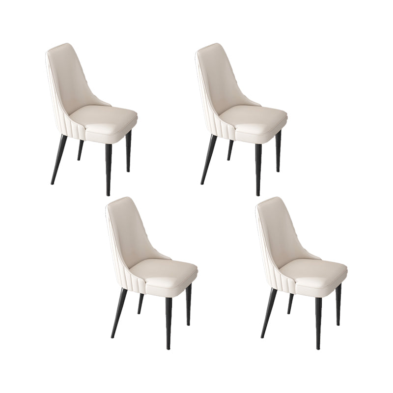 Glam Style Dining Chair Leather Parsons Dining Chair for Home