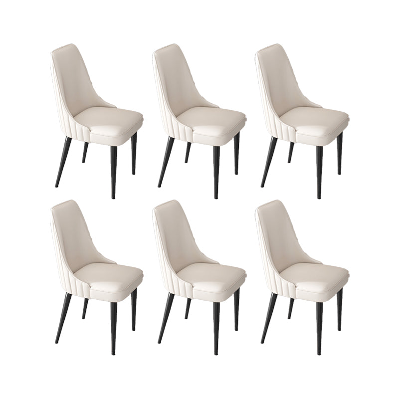 Glam Style Dining Chair Leather Parsons Dining Chair for Home