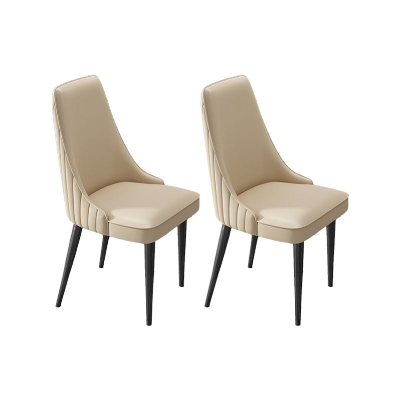 Glam Style Dining Chair Leather Parsons Dining Chair for Home