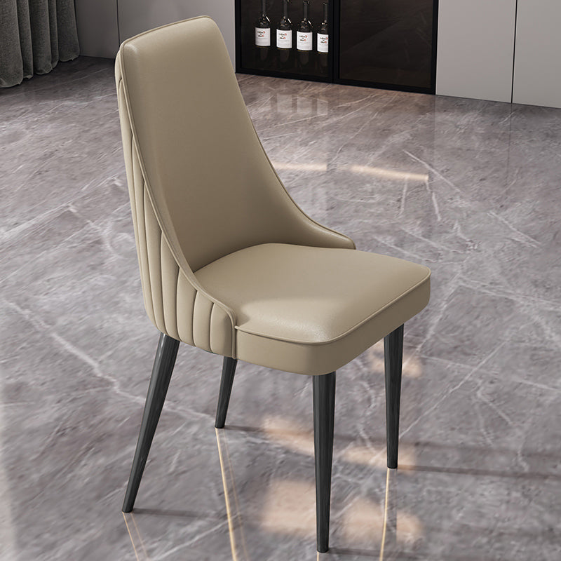 Glam Style Dining Chair Leather Parsons Dining Chair for Home