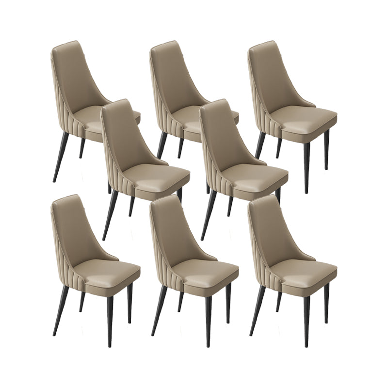 Glam Style Dining Chair Leather Parsons Dining Chair for Home