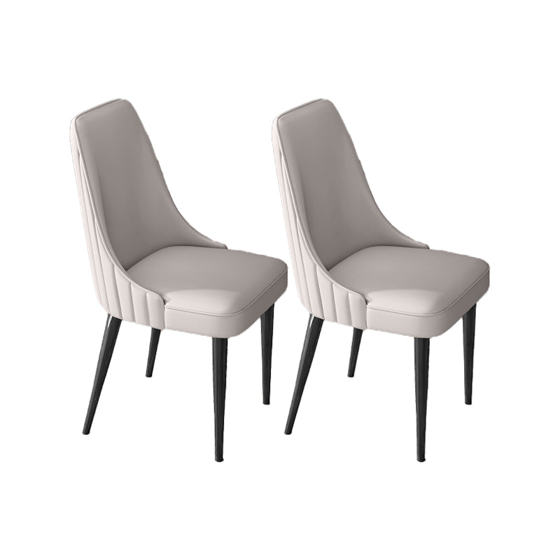 Glam Style Dining Chair Leather Parsons Dining Chair for Home