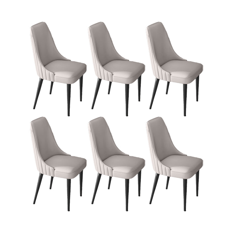 Glam Style Dining Chair Leather Parsons Dining Chair for Home