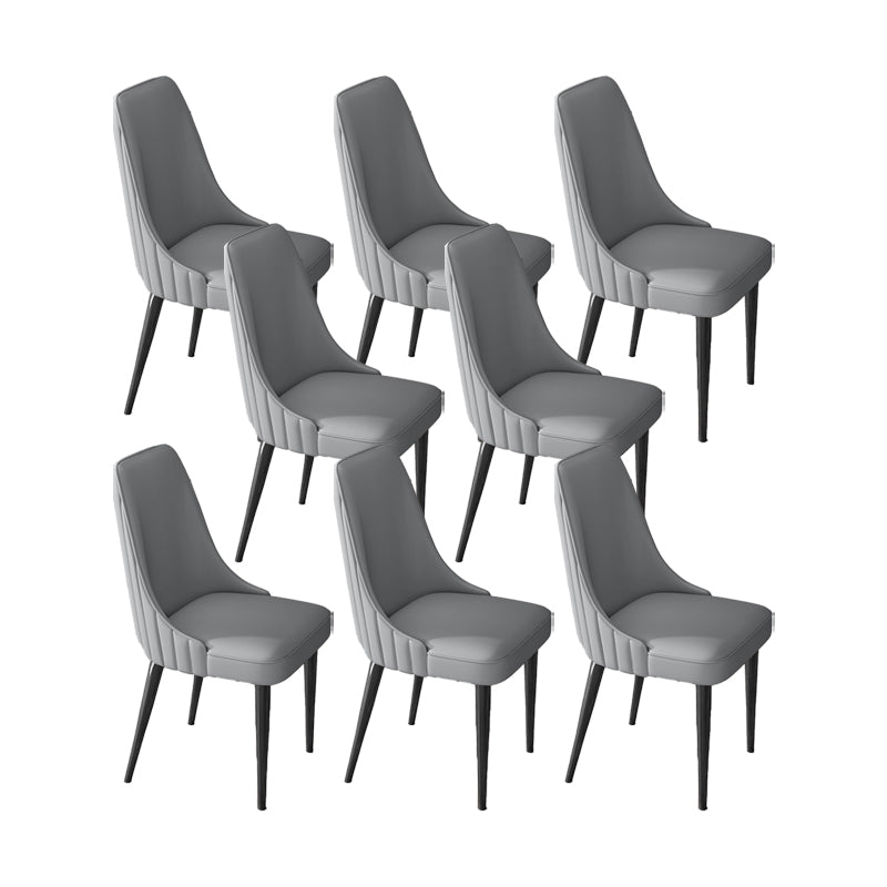 Glam Style Dining Chair Leather Parsons Dining Chair for Home