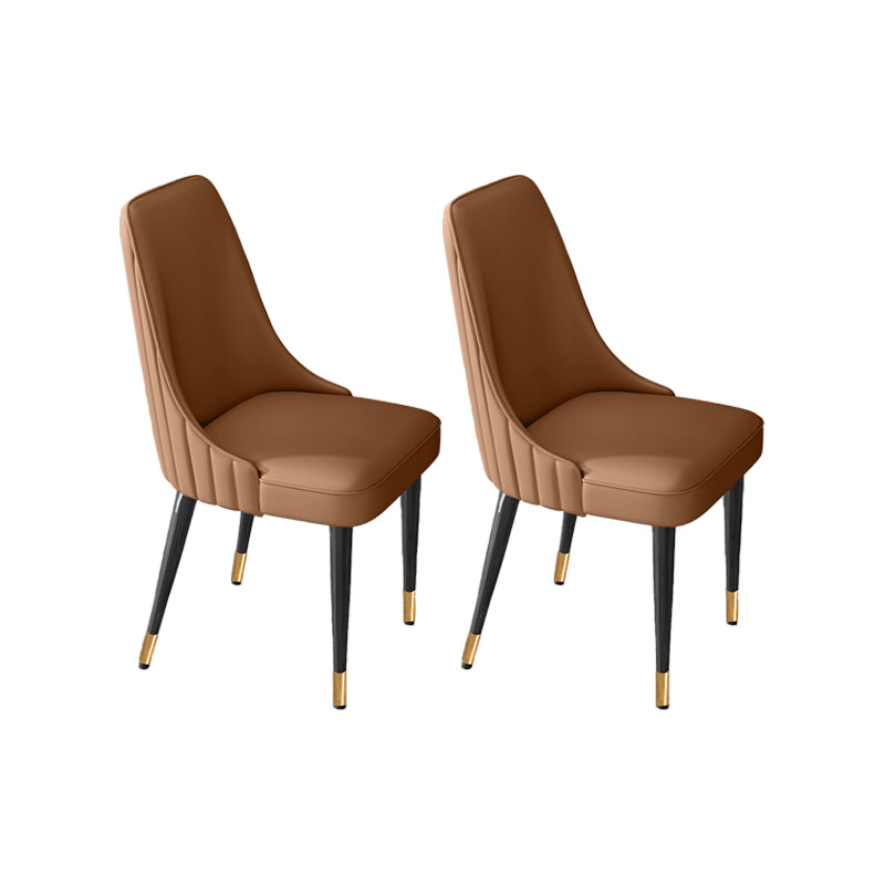 Glam Style Dining Chair Leather Parsons Dining Chair for Home
