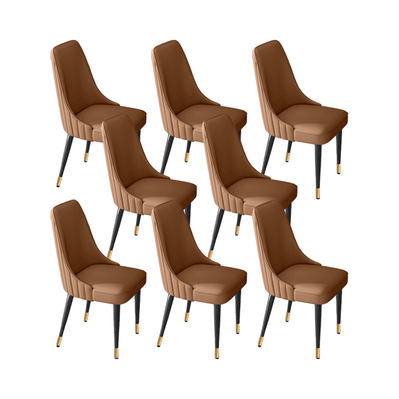 Glam Style Dining Chair Leather Parsons Dining Chair for Home