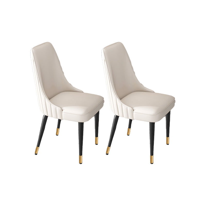 Glam Style Dining Chair Leather Parsons Dining Chair for Home
