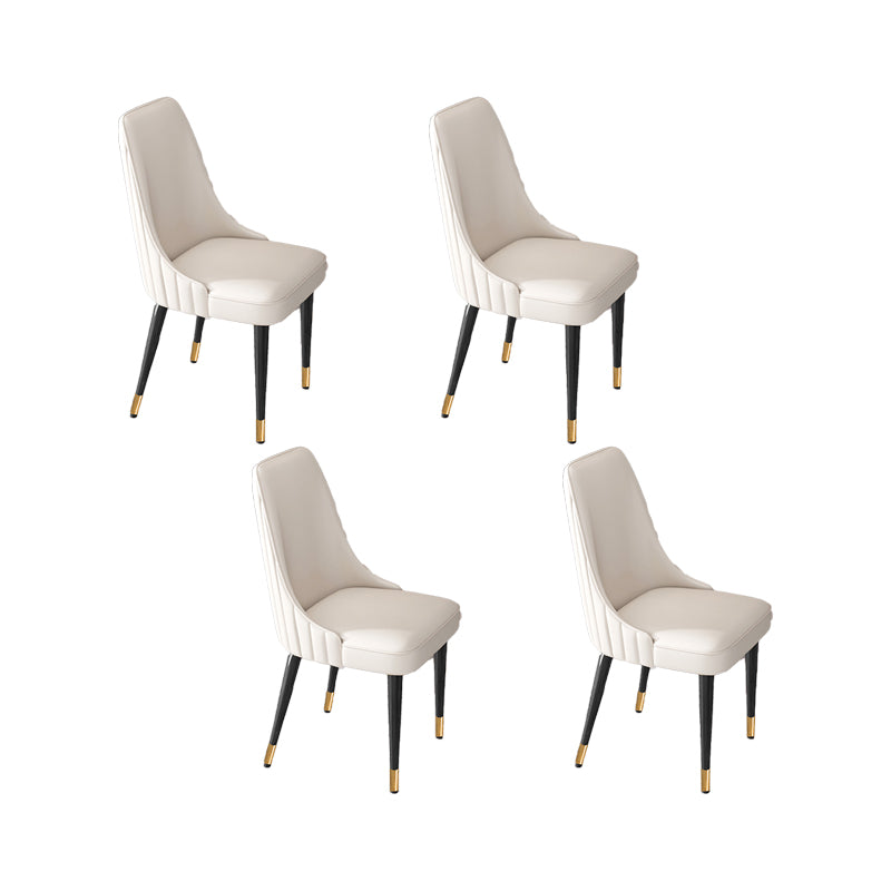 Glam Style Dining Chair Leather Parsons Dining Chair for Home