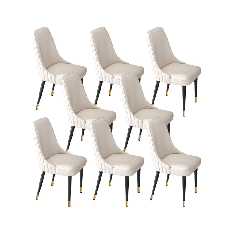 Glam Style Dining Chair Leather Parsons Dining Chair for Home