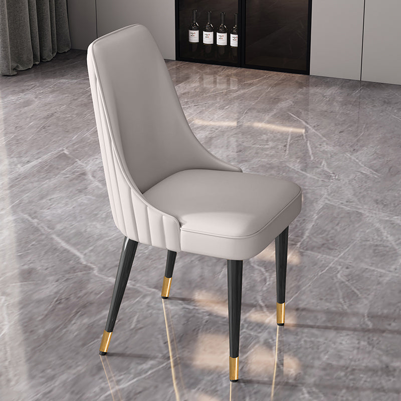Glam Style Dining Chair Leather Parsons Dining Chair for Home