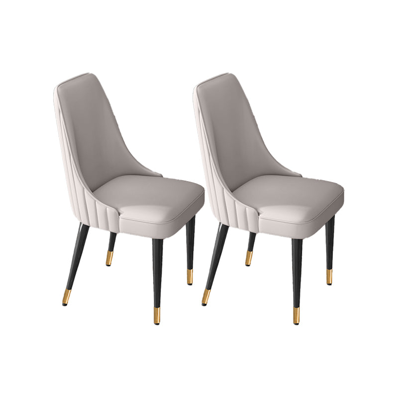 Glam Style Dining Chair Leather Parsons Dining Chair for Home