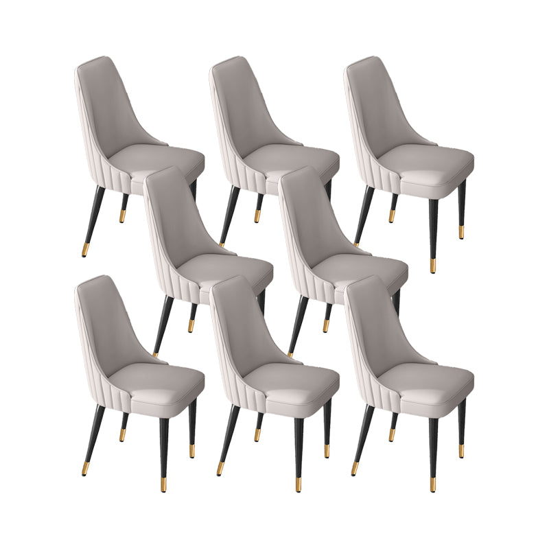 Glam Style Dining Chair Leather Parsons Dining Chair for Home