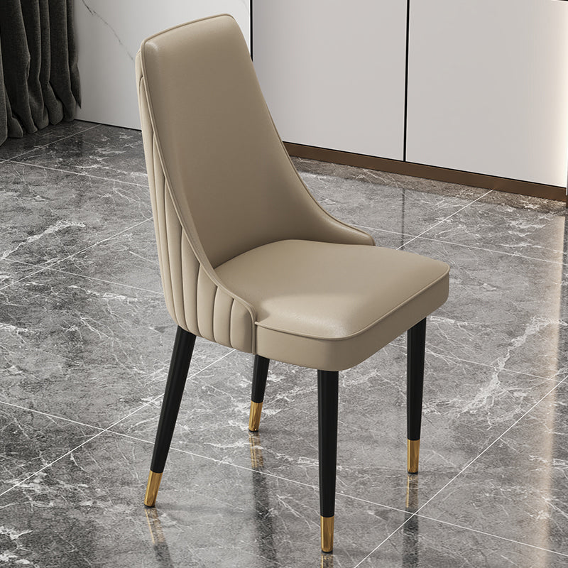Glam Style Dining Chair Leather Parsons Dining Chair for Home