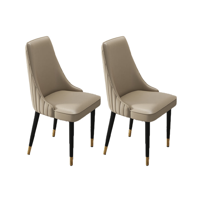 Glam Style Dining Chair Leather Parsons Dining Chair for Home