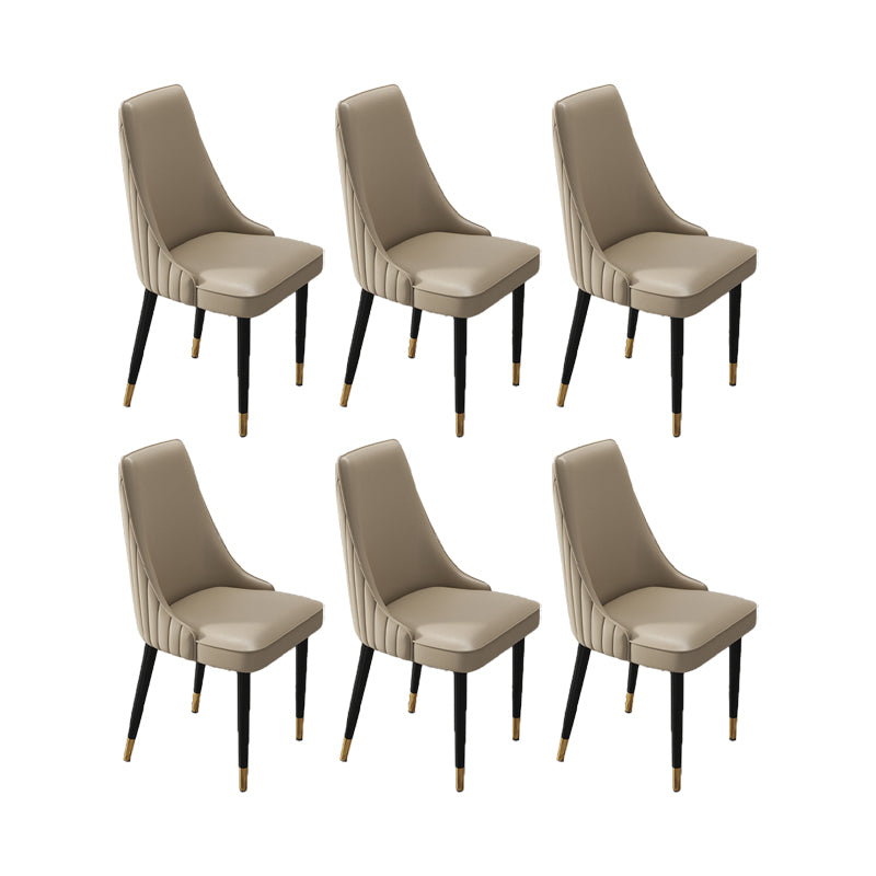 Glam Style Dining Chair Leather Parsons Dining Chair for Home