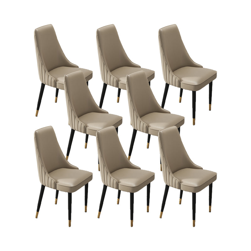 Glam Style Dining Chair Leather Parsons Dining Chair for Home