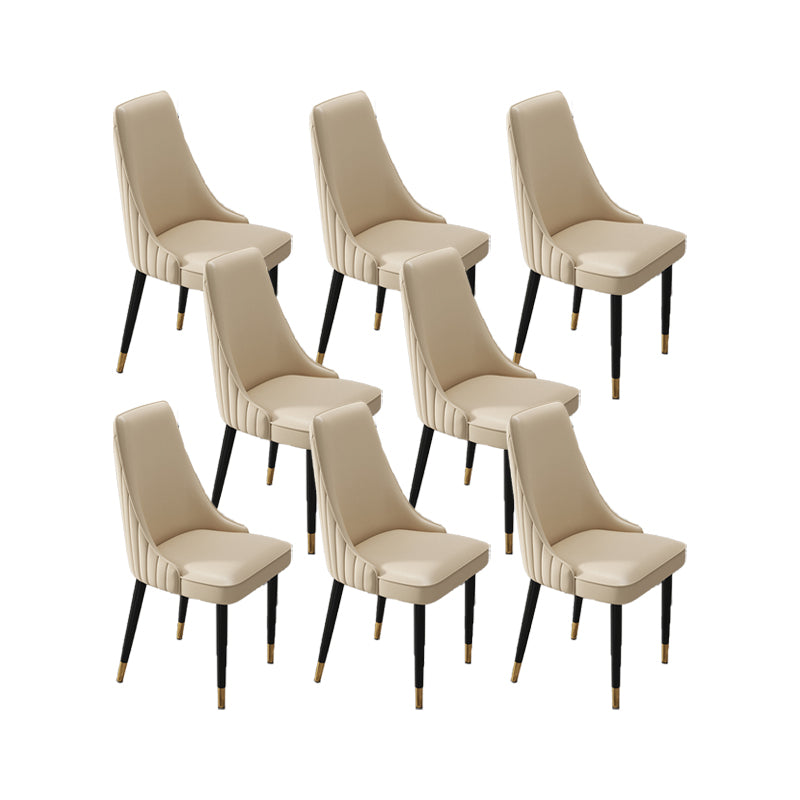 Glam Style Dining Chair Leather Parsons Dining Chair for Home