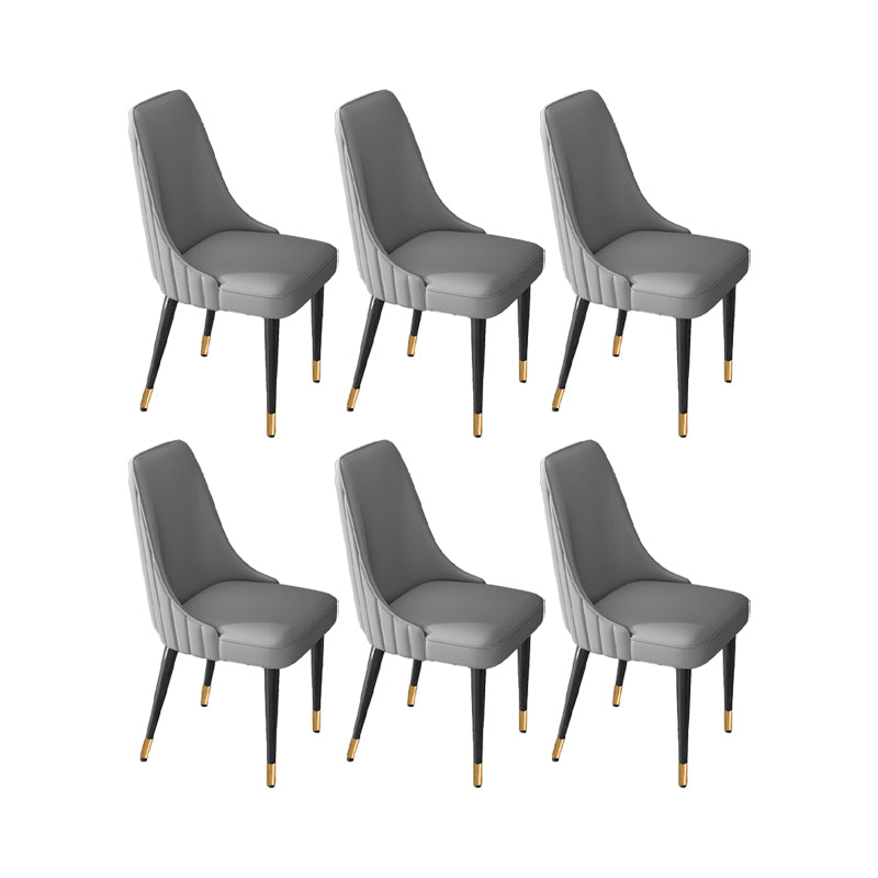 Glam Style Dining Chair Leather Parsons Dining Chair for Home