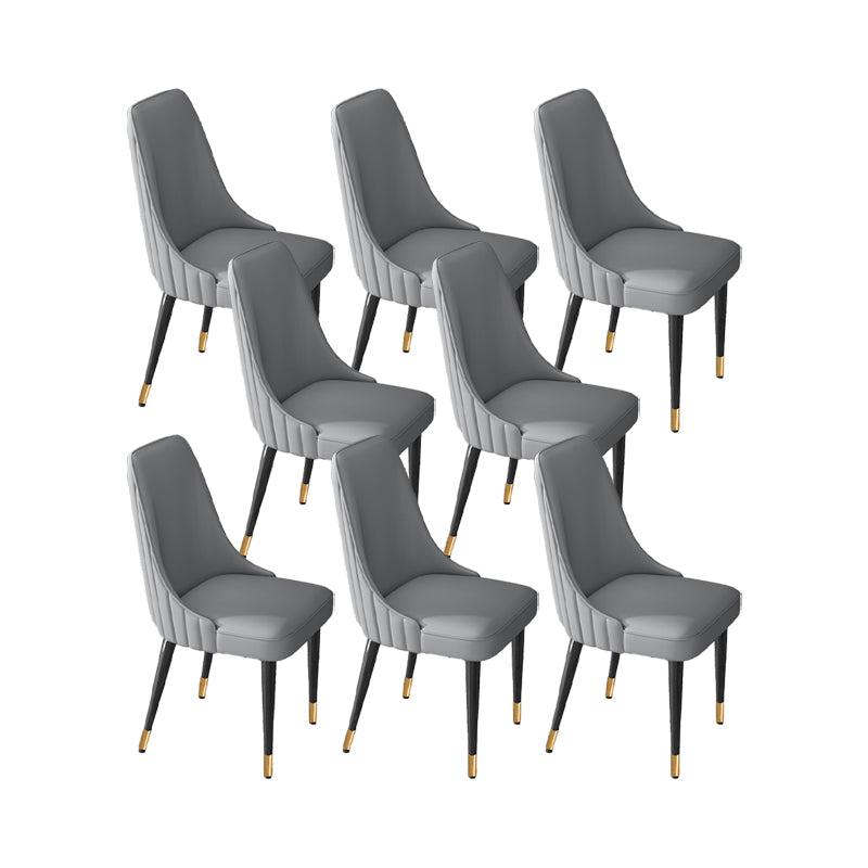 Glam Style Dining Chair Leather Parsons Dining Chair for Home