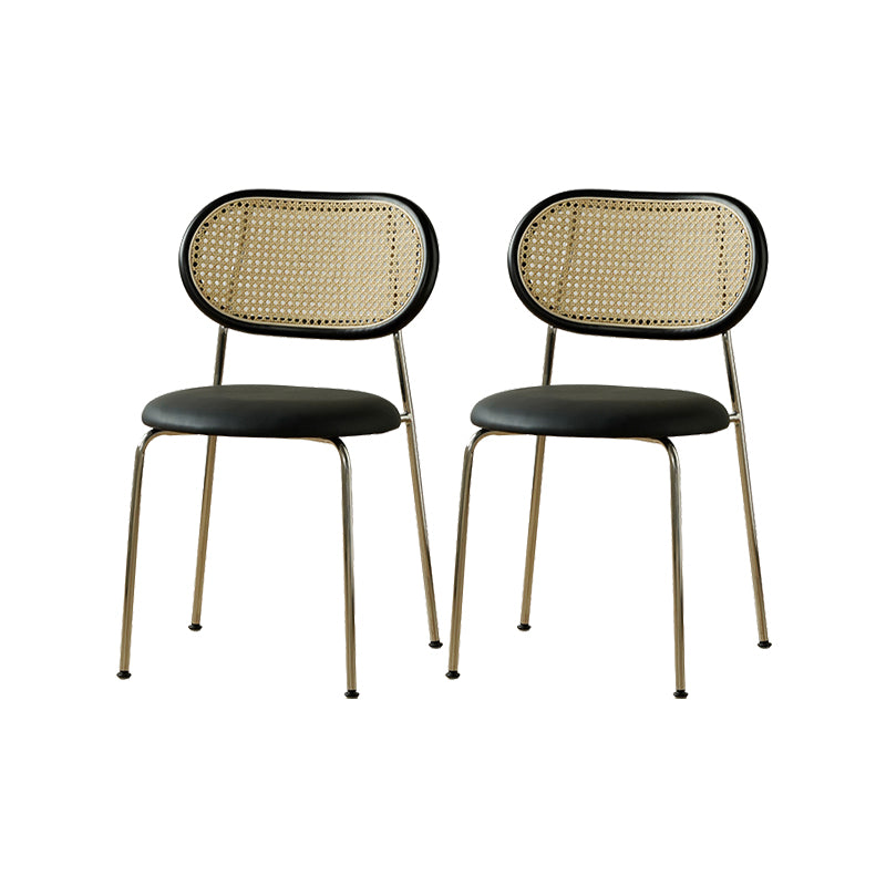 Industrial Dining Chair Leather Metal Base Dining Chair for Home