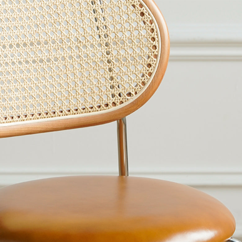 Industrial Dining Chair Leather Metal Base Dining Chair for Home