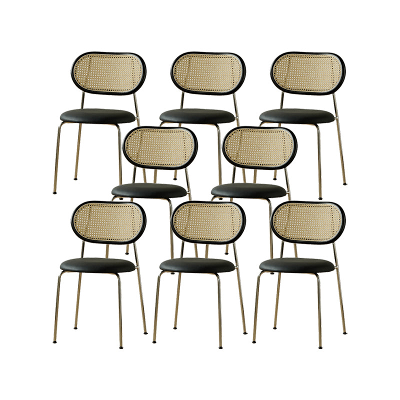 Industrial Dining Chair Leather Metal Base Dining Chair for Home