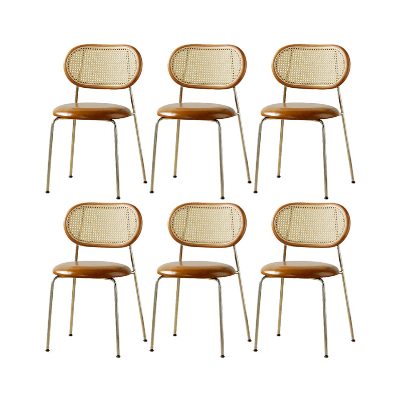 Industrial Dining Chair Leather Metal Base Dining Chair for Home