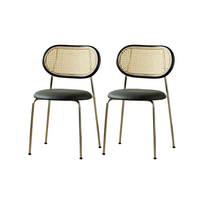 Industrial Dining Chair Leather Metal Base Dining Chair for Home