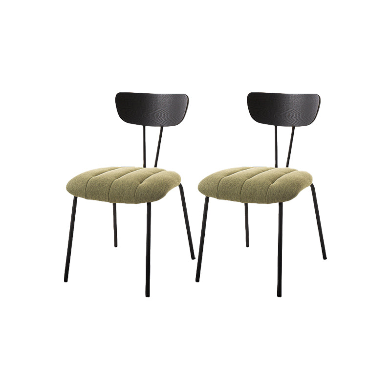 Industrial Style Side Chair Upholstered Dining Chair with Metal Base