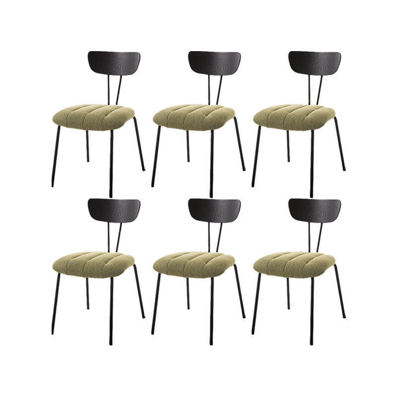 Industrial Style Side Chair Upholstered Dining Chair with Metal Base