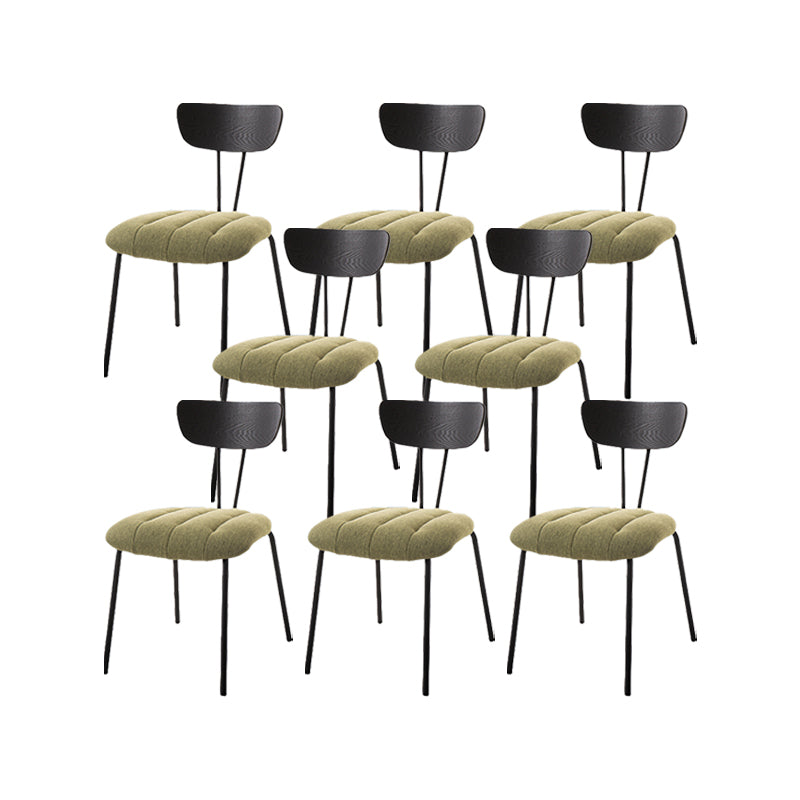 Industrial Style Side Chair Upholstered Dining Chair with Metal Base