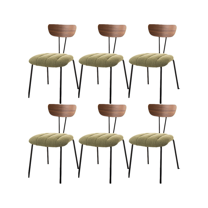 Industrial Style Side Chair Upholstered Dining Chair with Metal Base