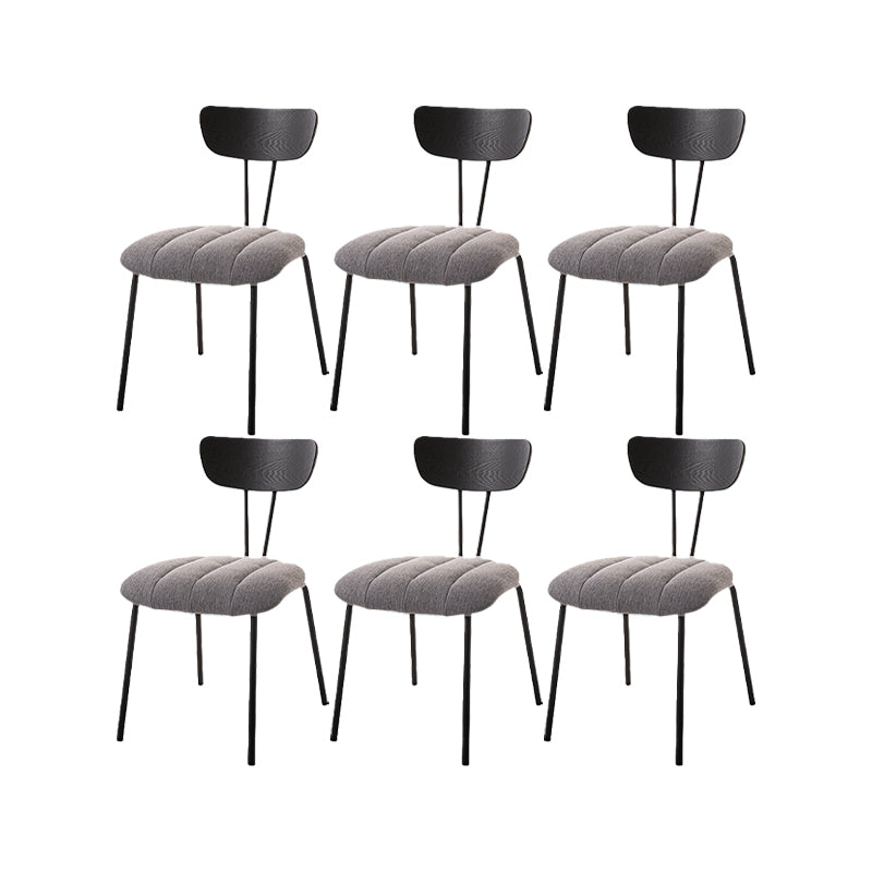 Industrial Style Side Chair Upholstered Dining Chair with Metal Base