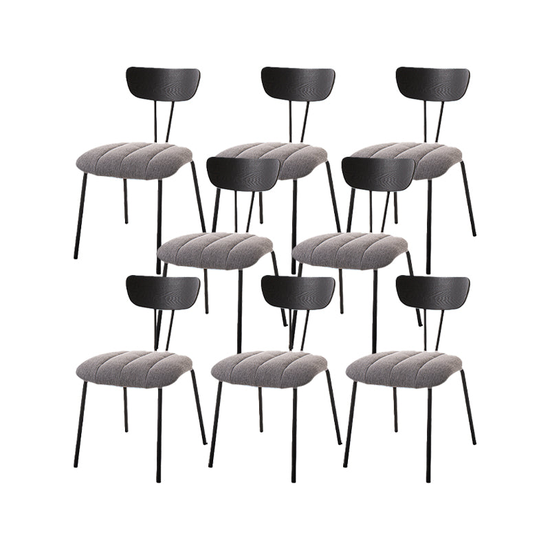 Industrial Style Side Chair Upholstered Dining Chair with Metal Base