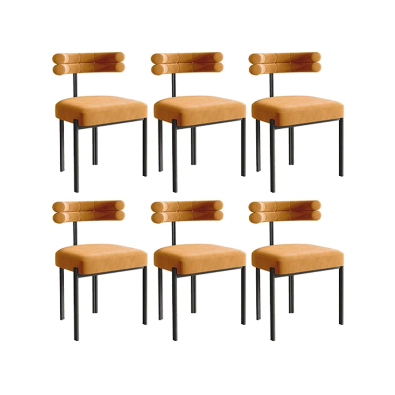 Nordic Style Colorful Side Chair Flannelette Side Dining Chair for Home Use