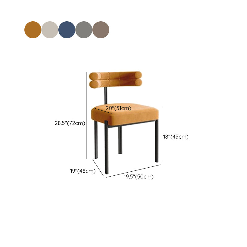 Nordic Style Colorful Side Chair Flannelette Side Dining Chair for Home Use
